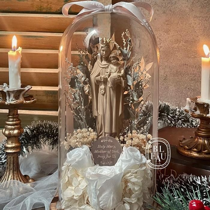 GLASS DOME / PATUNG BUNDA MARIA / HADIAH RELIGIUS KATOLIK