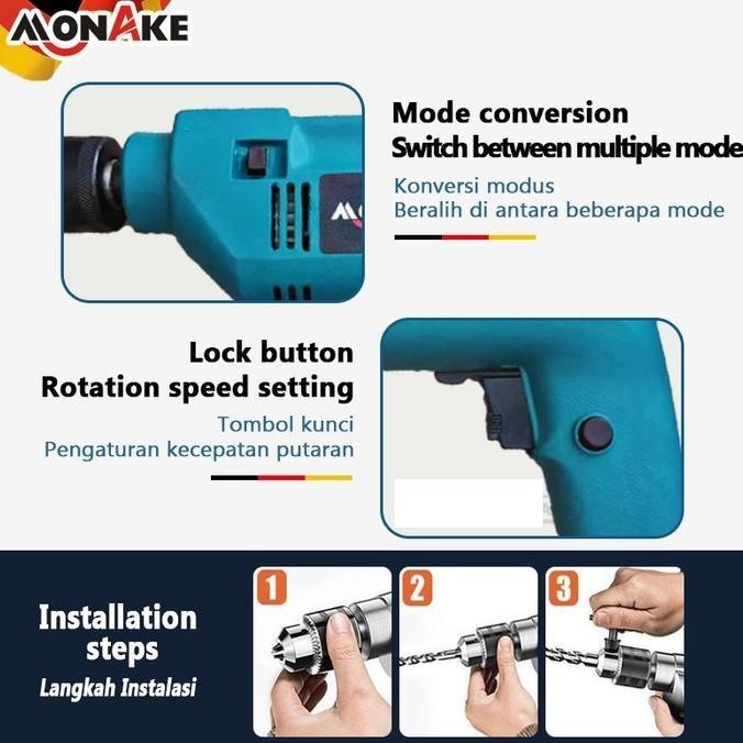 Mesin Bor Besi Kayu Beton 13Mm Dan 10Mm Bor Listrik Murah Alat Bor Listrik