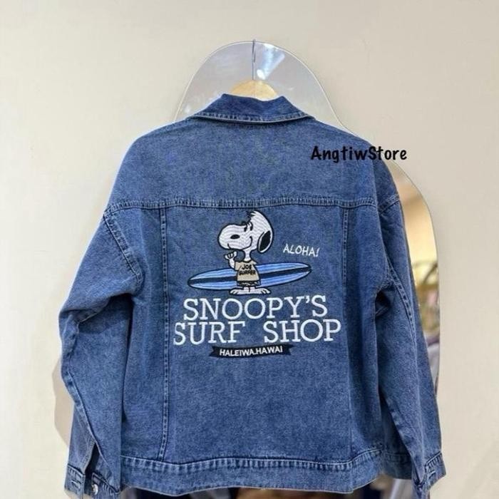 Angtiw - Jaket Jeans Snoopy Oversize / Jaket Kartun Snoopy