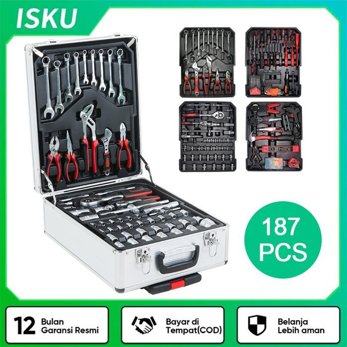 Isku Perkakas Bengkel 187 Pcs Tool Kit Dan Rumah Koper