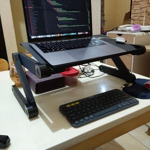 Meja Laptop Portable/Meja Laptop Lipat/Meja Laptop Fleksibel+Kipas