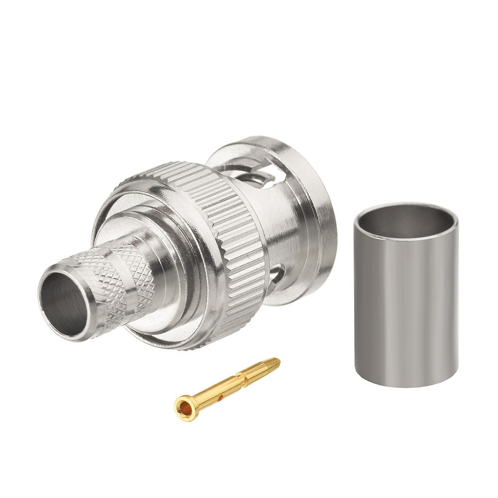 Superbat 75 Ohm BNC Male Straight Crimp RF Coaxial Connector for RG6 Belden Riser 1694A Coaxial Conn
