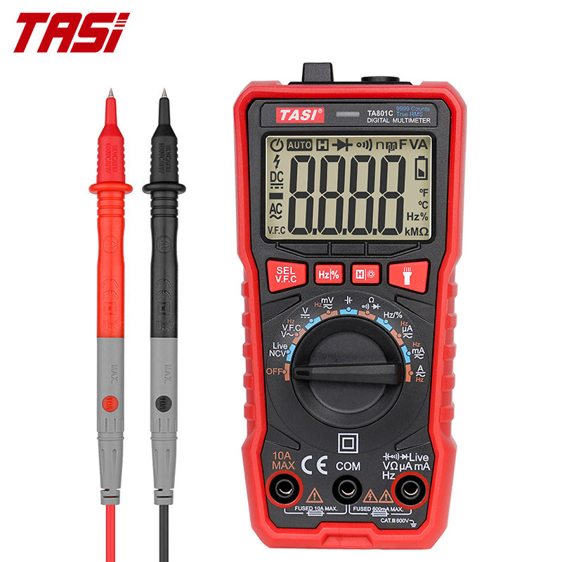 TASI TA801A TA801B TA801C TA801D Digital Multimeter Mini Smart Ture Rms Ac Dc Ncv Auto Range Digital