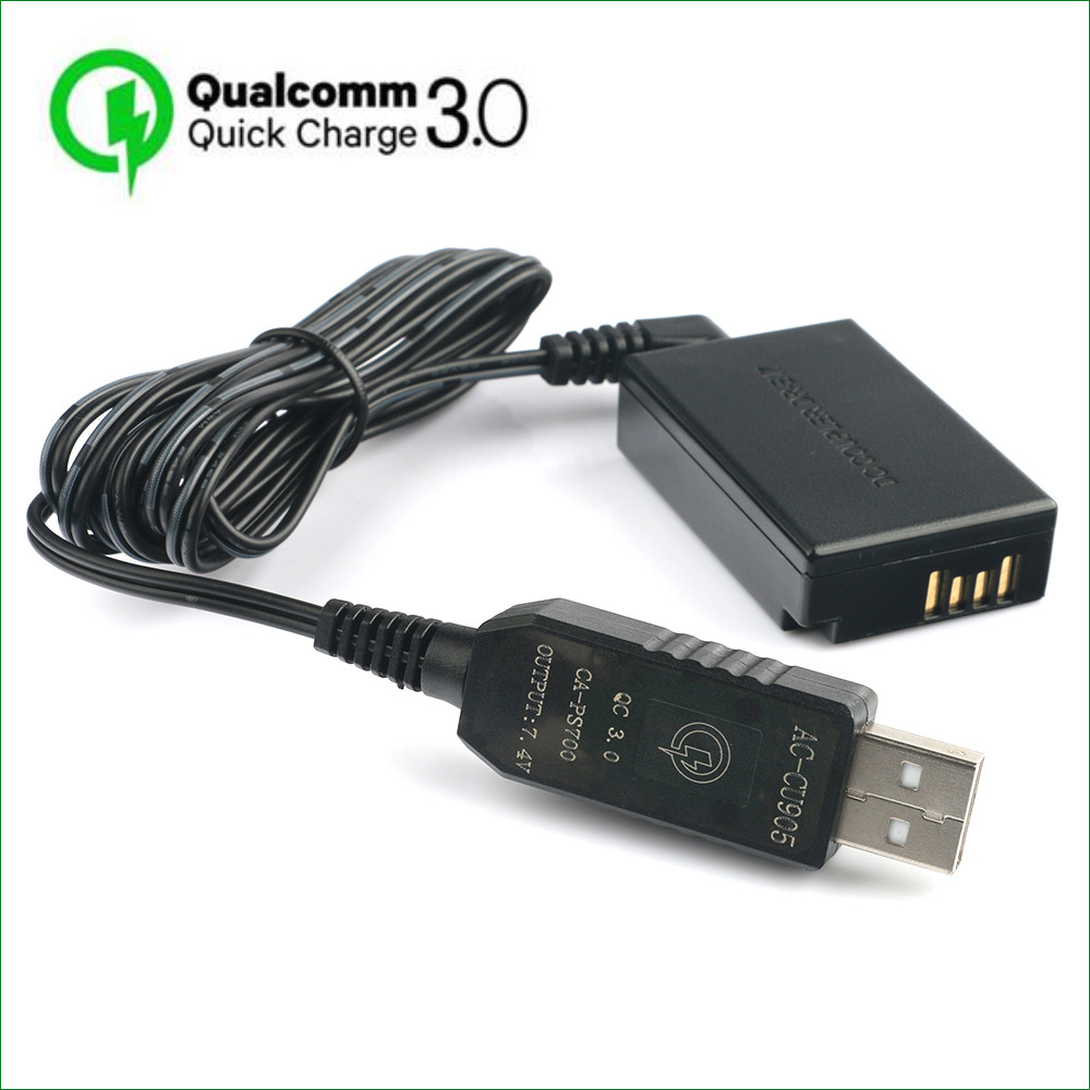 QC3.0 USB TO LP E17 LPE17 ACK-E17 DR-E17 Dummy Battery&DC Power Bank
