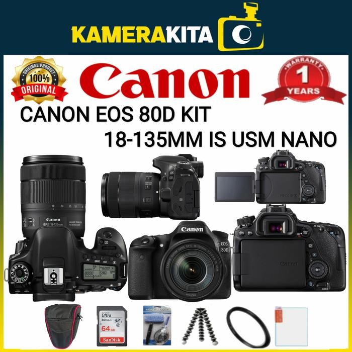 4JLF Canon Eos 80D Kit 18-135Mm Is Usm Nano / Canon Eos 80D Kit 18-135Mm