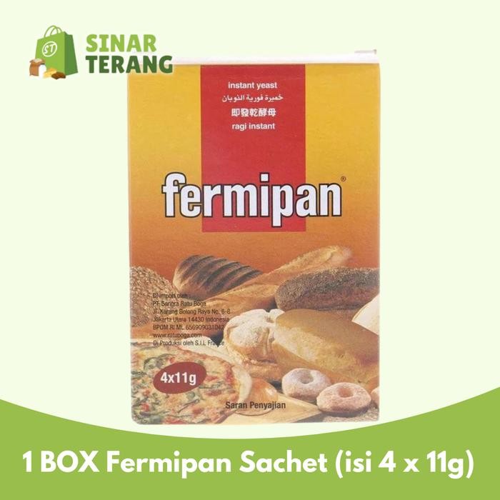 

Ready Ragi Kering Fermipan Sachet 1 Box Isi 4X11Gr Grosir, Bisa Reseller