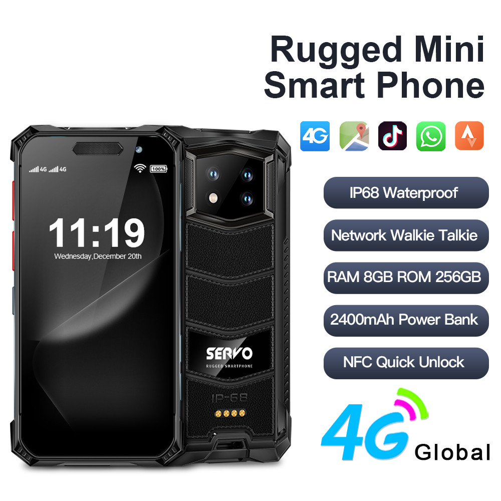 Newly Launch SERVO KING7000 4G Waterproof Mini Smartphone Dual SIM