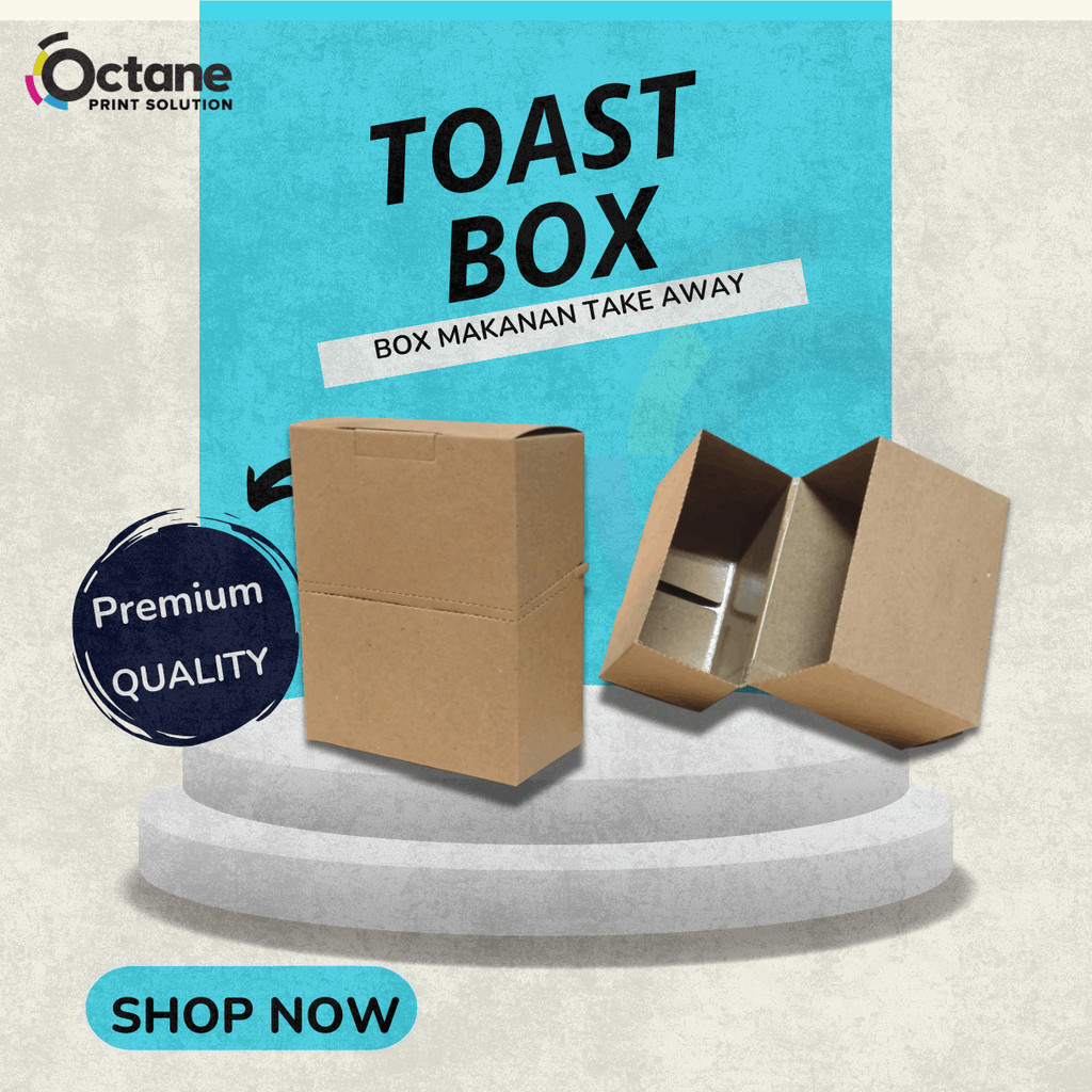 Promo Custom Toast Box Uk. 9.5 x 5 x 12.5 Makanan, B Craft 290 gsm