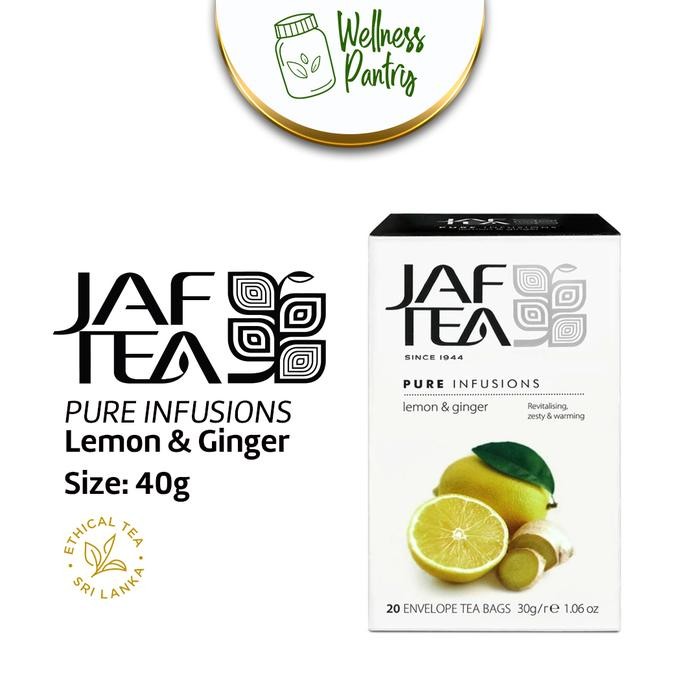 

8SXE Jaf Tea Pure Infusions Lemon & Ginger 30G / 20 Tea Bags