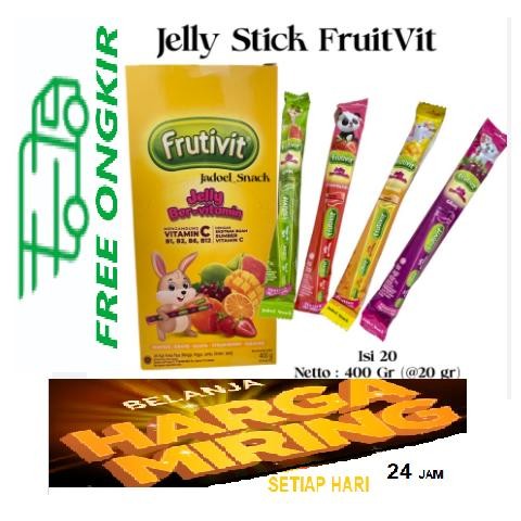 

Ready Fruitivit Jelly Ber-Vitamin Ekstrak Buah Aneka Rasa 1 Box 20 Stik
