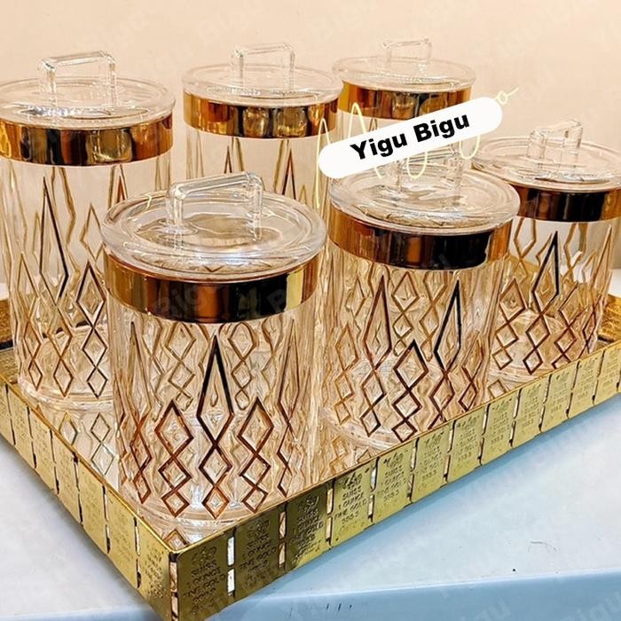 (Expert) Banyak Stok  Toples Lebaran Set Mewah Kristal/toples Gold/toples Mewah/toples Kristal