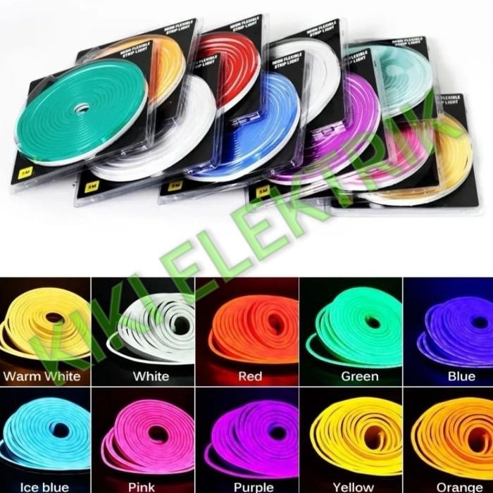 TERLARIS Lampu LED Neon Flex 12V 5M / LED Strip Neon Flexible 12 Volt 5 Meter