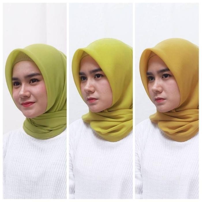 SURCA Lemon / Lime Hijab Pollycotton Hijab Square ( Hijab Warna Lime, Hijab Warna Lemon,