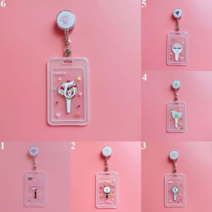 

JONY Women Men Retractable Card Holder Multifunctional BTS BLACKPINK