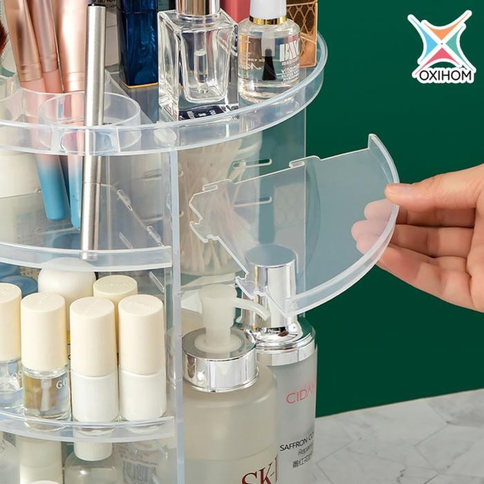

Oxihom Rak Putar Akrilik Rak Dapur Rak Kosmetik Rak Bumbu Lazy Susan S0158 Penyimpanan Plastik
