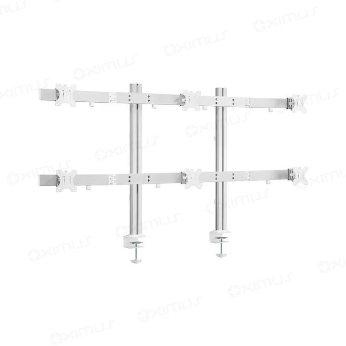 

Oximus D600 Bracket meja jepit untuk 6 monitor 17" - 32" dengan bahan aluminium untuk kebutuhan