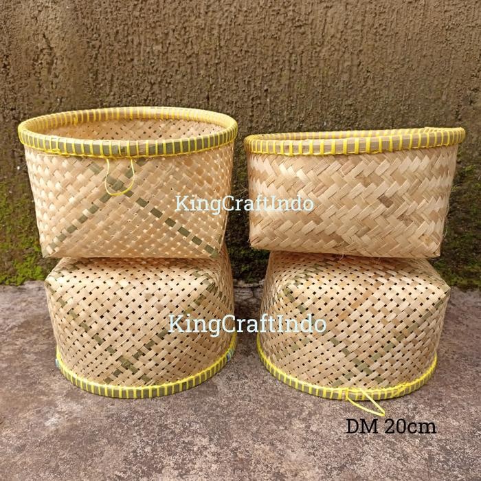 PREMIUM Keranjang Bambu Kecil Besek Wadah Anyaman Bambu