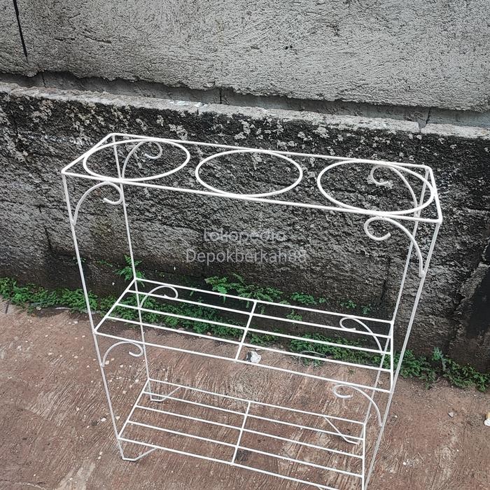 PREMIUM Stand Pot Bunga Besi pot bunga besi/Rak pot besi untuk tanaman