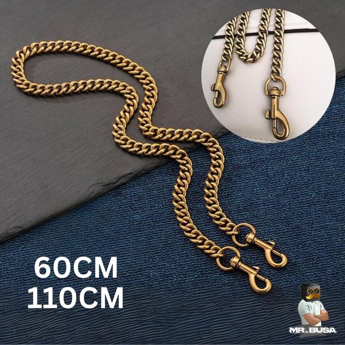 Rantai Tali Tas Rantai Gold Besi Tali Tas Rantai Panjang 60cm, 110cm