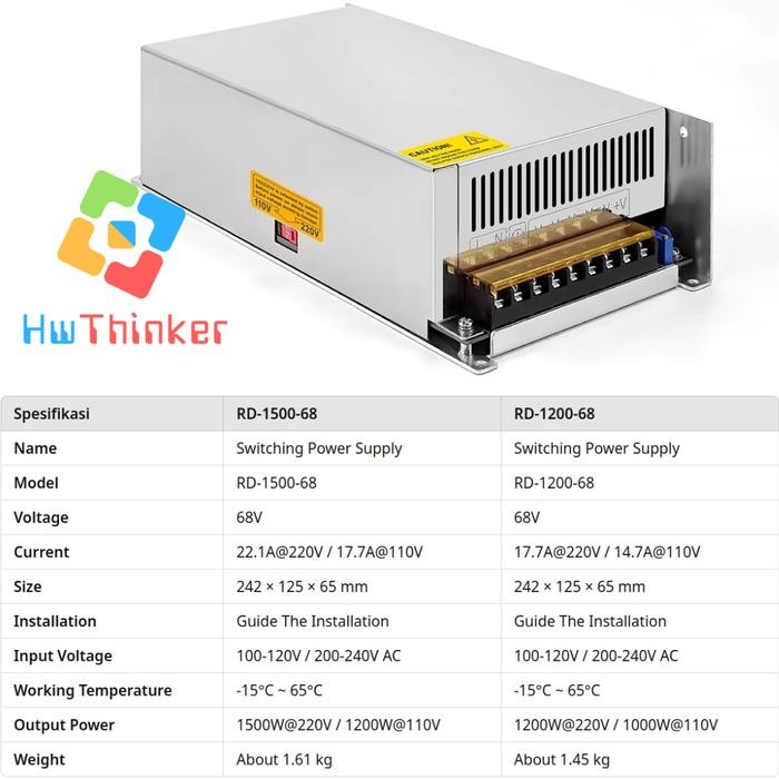 Switching Power Supply AC/DC RD1500-68 & RD1200-68 for RIDEN Ruideng RD6024/RD6018