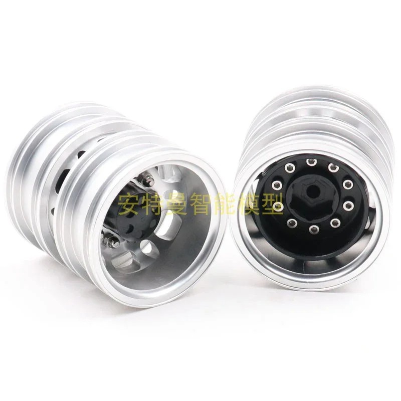 daniaastoree 1 Pair Forward Back Metal Narrow Wheel Hub for 1/14 Tamiya RC Truck Scania MAN Benz Act