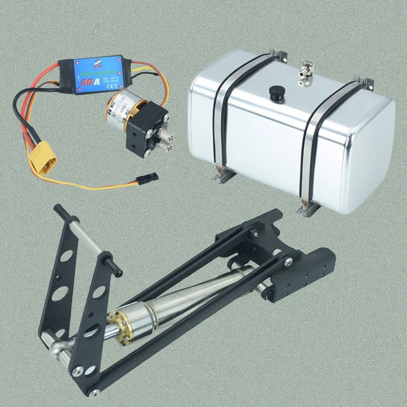 tokocikiniii 1 Set Metal Hydraulic Tank Oil Cylinder for 1/14 Tamiya RC Truck Dump Truck Scania Volv