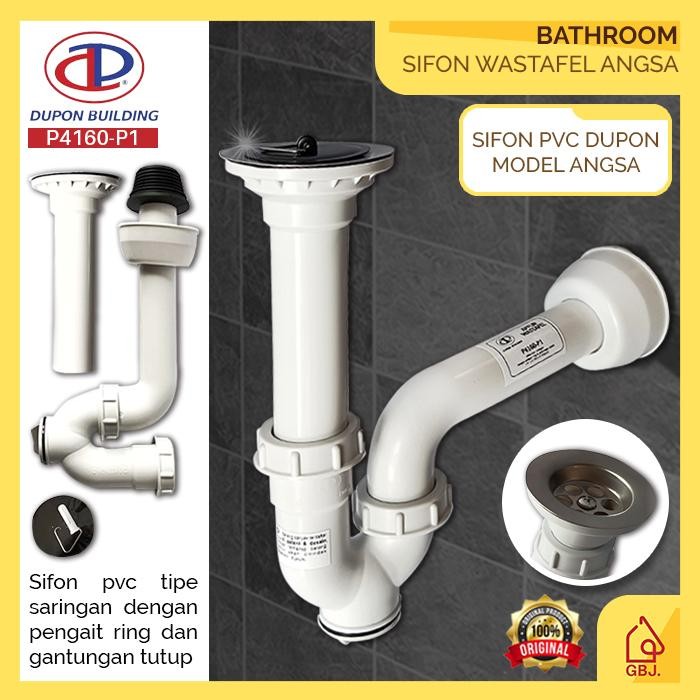 SIFON ANGSA WASTAFEL PVC DUPON P4160-P1 SIFON PLASTIK PIPA PEMBUANGAN