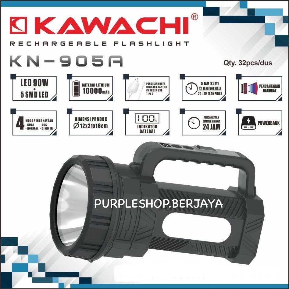 Senter Tenteng Besar Kawachi 90 Watt dengan tambahan Lampu Samping 5Watt KN 905A