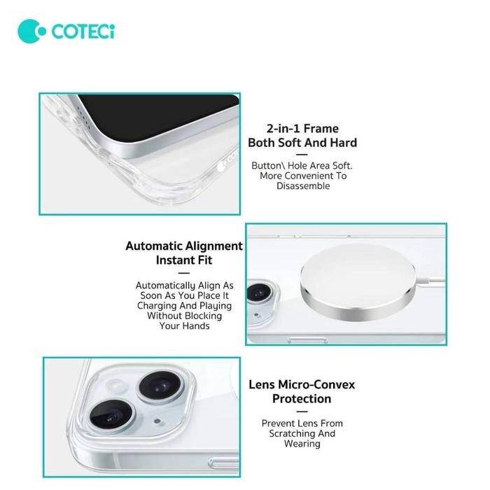 Case iphone 15 Pro Max 15 Plus Crystal Clear Case Wirelles Casing iphon 15 *