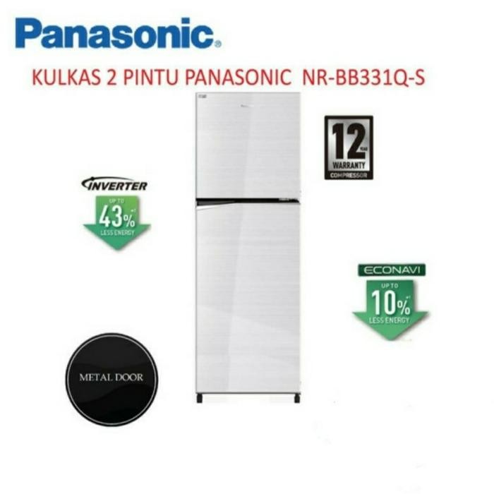 Kulkas Panasonic Nr-Bb331Q-S Inverter Kulkas 2 Pintu Garansi
