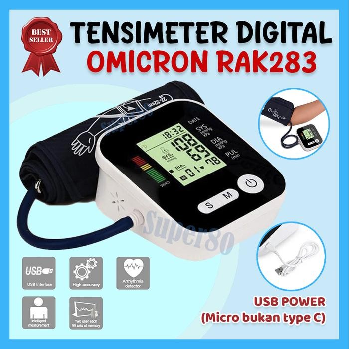 Tensi Meter Taff Omicron Tensimeter Digital Alat Ukur Tensi Pengukur Tekanan Darah Lengan /