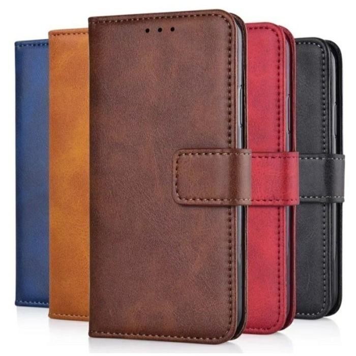 7DKM Iphone X Xs Xs Max Xr Casing Flip Dompet Kulit Magnet Case Hp Polos