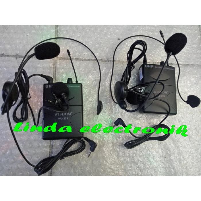 Stok Terbatas Mic Wireless Wisdom Wd 223 ( 2Bh Clipon +2Bh Heaset) Termurah