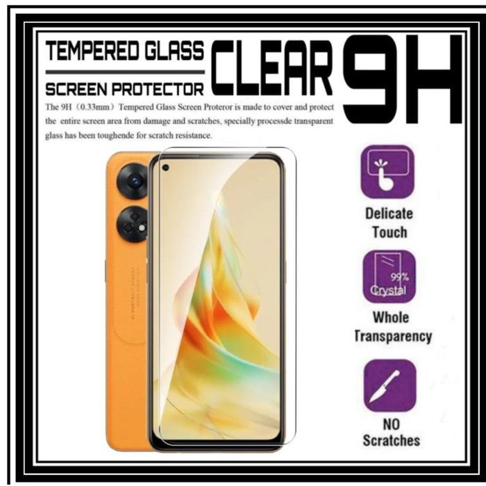 TB2D Oppo Reno8 T Reno 8T 4G Tempered Glass Clear Screen Guard Anti Gores