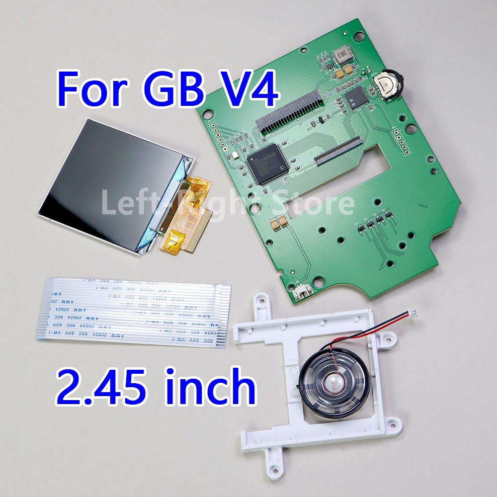 3sets 2.45 Inch IPS Screen With Ribbon Cable Parts For GB V4 DMG IPS LCD Screen Kits Bracket For Gam
