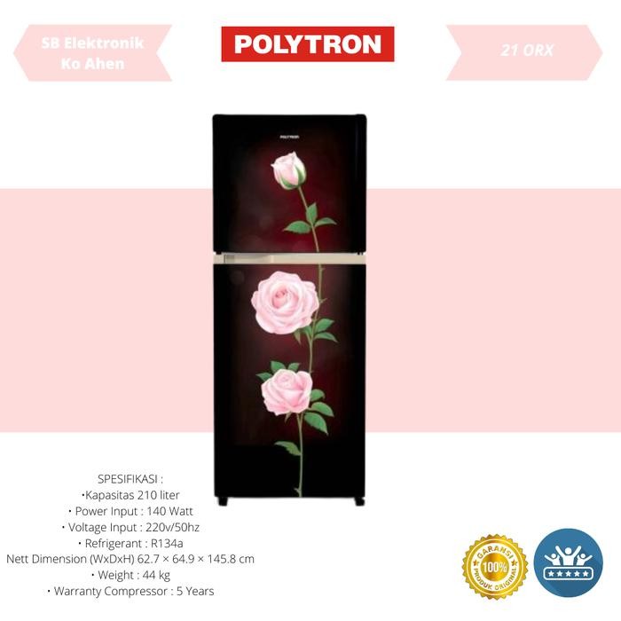 Kulkas Polytron Prm 21 Orx Lemari Es 2 Pintu Prm21Orx New
