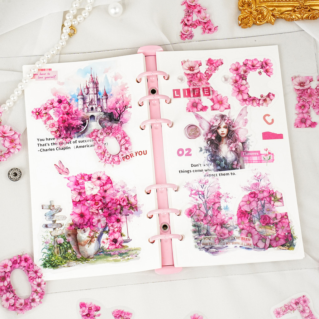 

Mr.Paper 2Style 78Pcs/bag Flower Word Collection Series Sticker DIY Handbook Scrapbook Phone Case