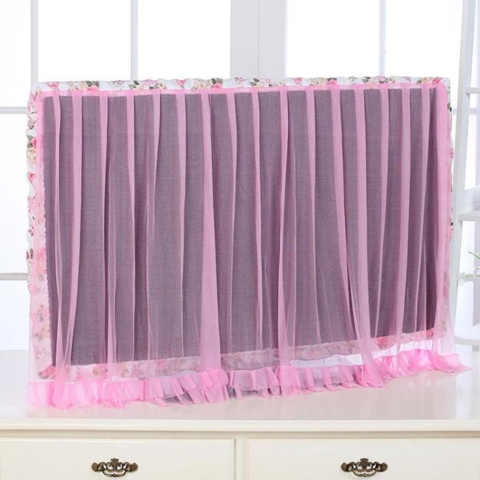 GOTG 32"-48" Sarung Penutup Tv Led Renda Anti Debu Cover Tv Bahan Kain Lembut Elastis