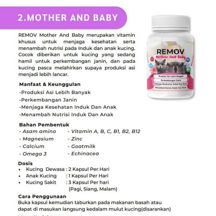 Remov Vitamin Kapsul Induk Kucing Anjing Hamil dan Menyusui