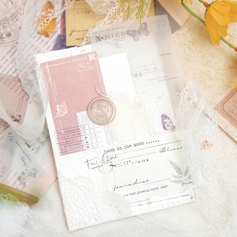 

Mr.paper 30pcs Ins Translucent Sticky Notes for Journal Base Collage DIY - Versatile Memo Pad for