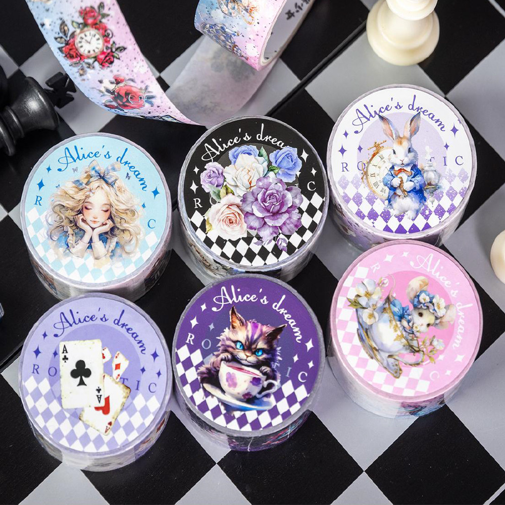 

1Style 6Rolls/bag Alice Fantasy Theme Tape Creative DIY Handbook Scrapbooking Picture Book