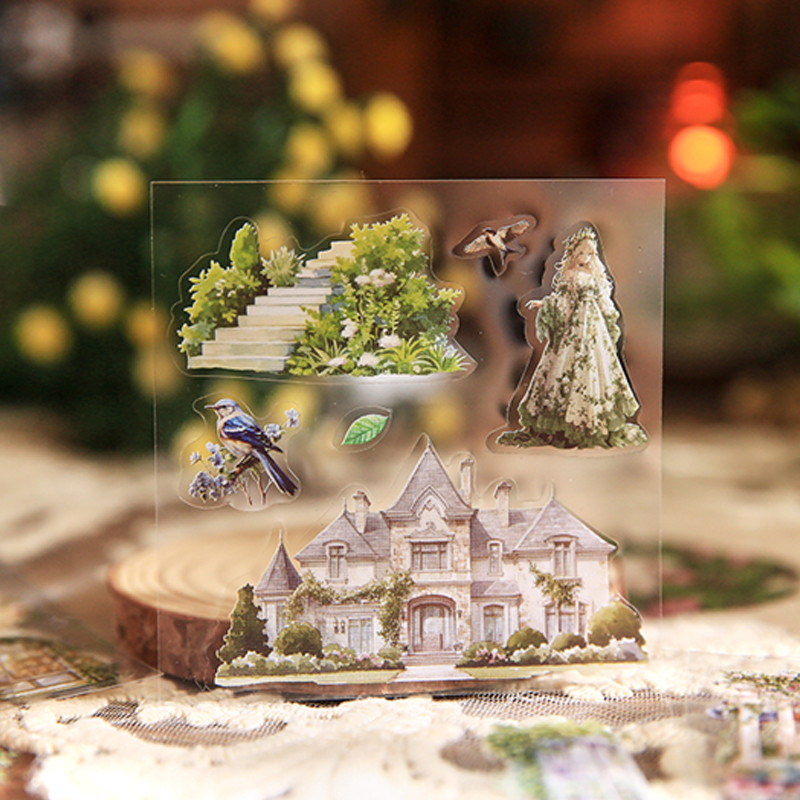 

100pcs/bag World Creation Series Stickers Gift Box Vintage European and American Style