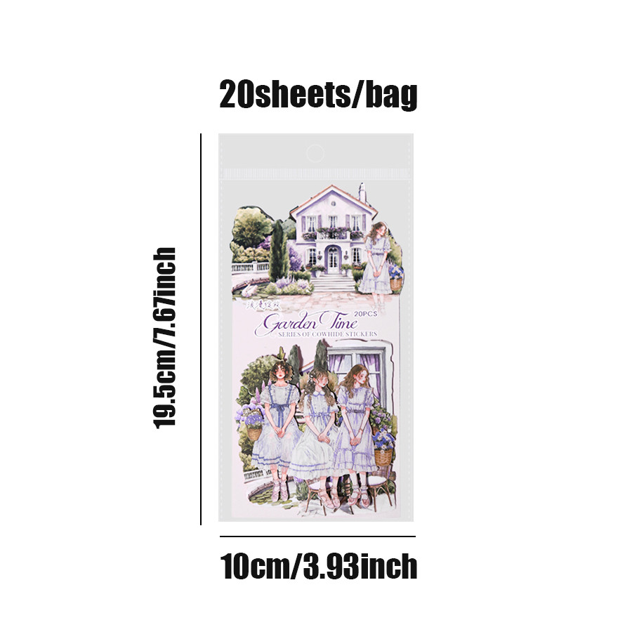 

60pcs Garden Time Series Garden Landscaping Washi Stickers No White Edge Handbook Material