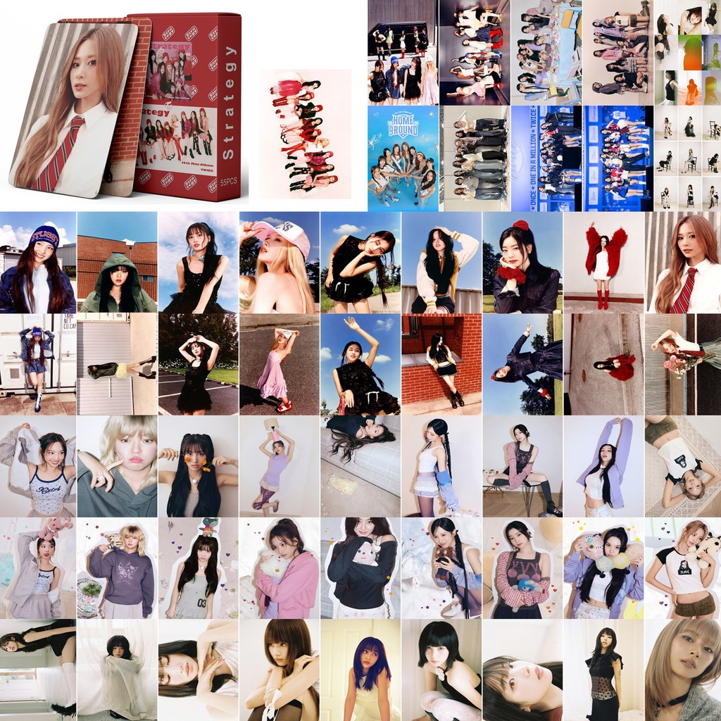

55pcs/set TWICE Strategy Small Card Lin Na Lien Zhou Zi Yu Girl LOMO Card DIY Fan Collection Gift