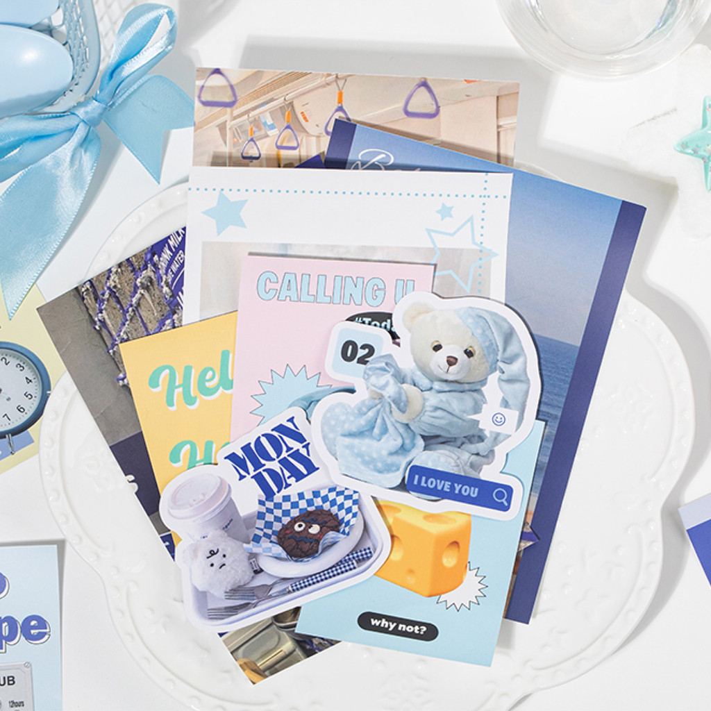 

4Style 208Pcs/bag Heartwarming Bazaar Korean Style Material Combo Pack Creative DIY