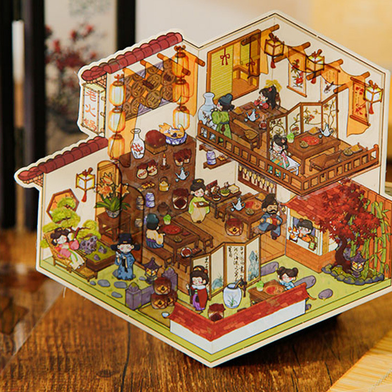 

1Style 12Pcs/bag 3D aquascape sticker pack cute wind entertainment leisure decompression