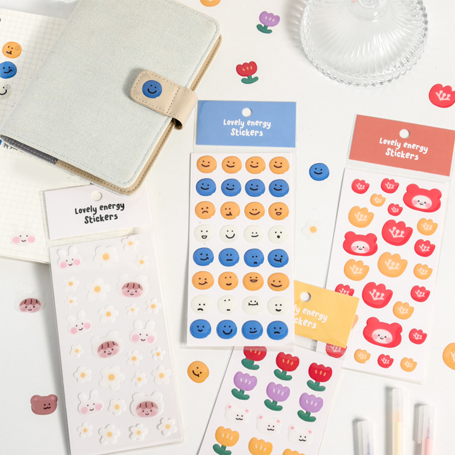 

4Style 1Pc/bag Cute Energy Series Drip Stickers DIY Handbook Scrapbooking Stickers