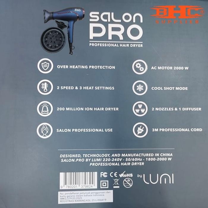 Lu Salon Hair Dryer 1800 - 2000 Watt Pengering Rambut Hair Dryer