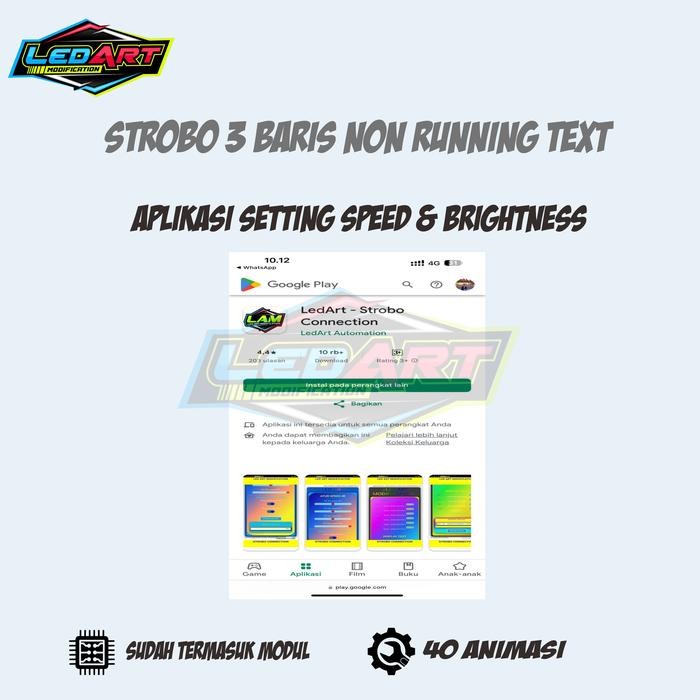 Strobo 3 Baris Non Running Text lampu led fleksibel Car Truk