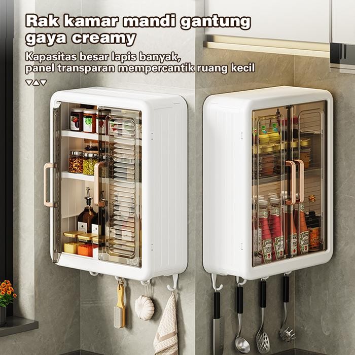 Etife Rak Kamar Mandi Rak Dinding Tempel Tertutup Rak Gantung Dinding Rak Dinding Kamar Mandi